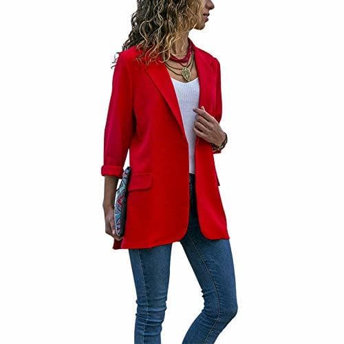 Producto KOJOOIN - Blazer para Mujer de Manga 3/4, Bolero de Negocios, Chaqueta