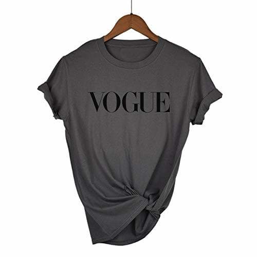 Producto Camiseta de Las Mujeres Algodón Vogue Carta Impresa Transpirable Camisetas Casual Mujer