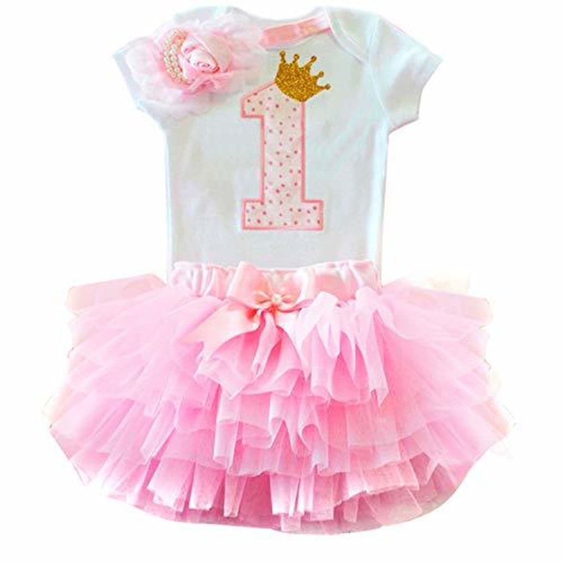 Producto TTYAOVO Bebé Niña 1er cumpleaños 3pcs Conjuntos con Diadema de Unicornio y