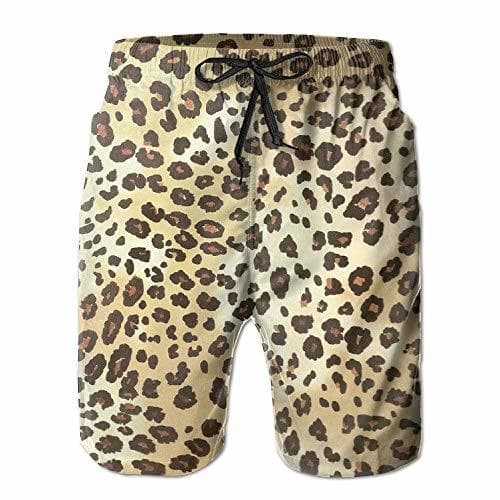 Place ZKHTO Leopard Print Men's Summer Casual Swimming Shorts Beach Board Shorts