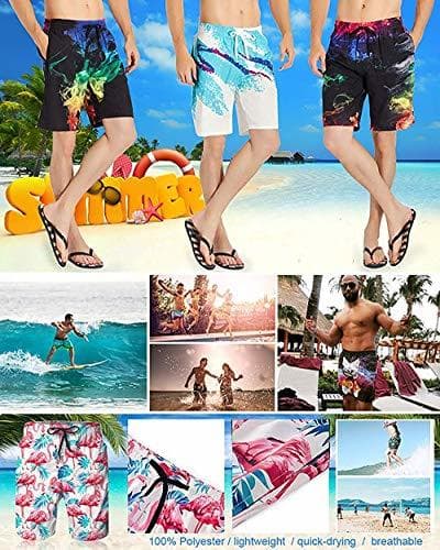 Fashion KAKICSA Bape White Mens Hawaiian Shorts Quick Dry Summer 3D Printed Elastic