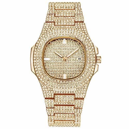 Moda cilyberya Reloj Iced out Hip Hop para Hombres