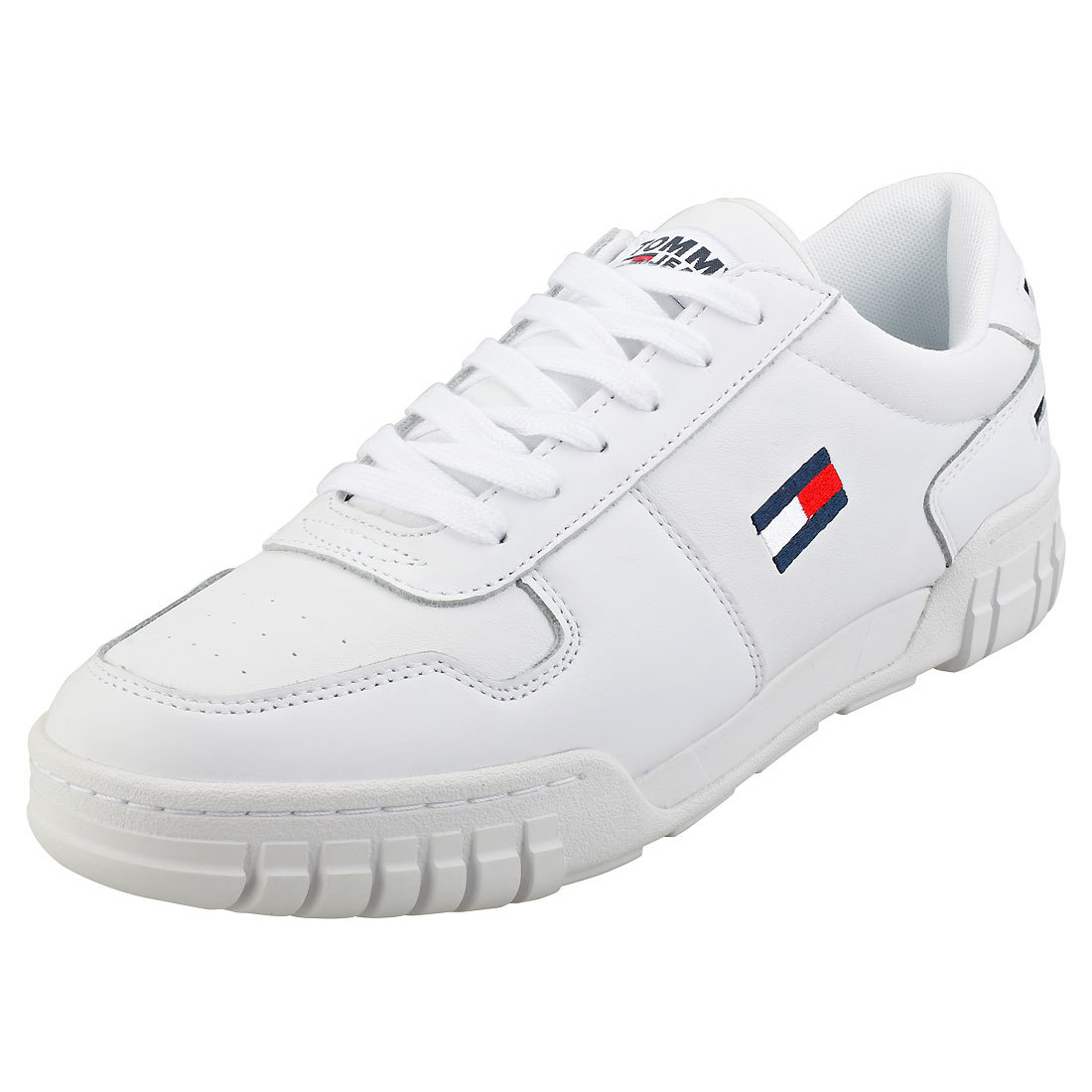 Moda Tommy_Jeans Retro Flag Sneaker, Zapatillas para Hombre, Blanco