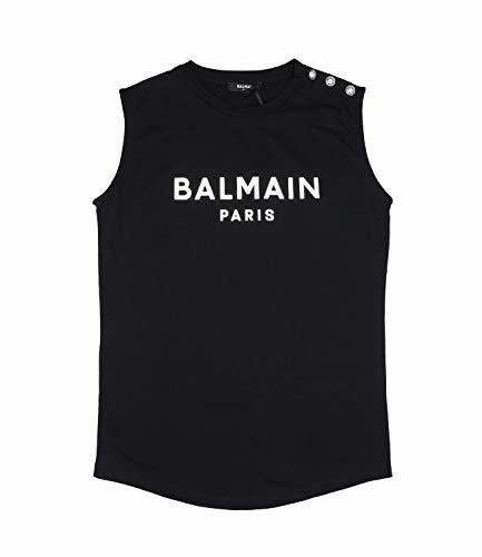 Product Balmain T-Shirt nera in Cotone con Stampa Logo Bambino Junior Boy Mod