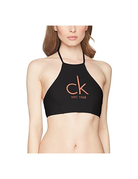 Producto Calvin Klein High Neck Crop Top Bikini, Negro