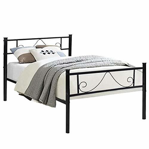 Product Aingoo Cama Estructura de Cama de Metal con Listones macizos para niños