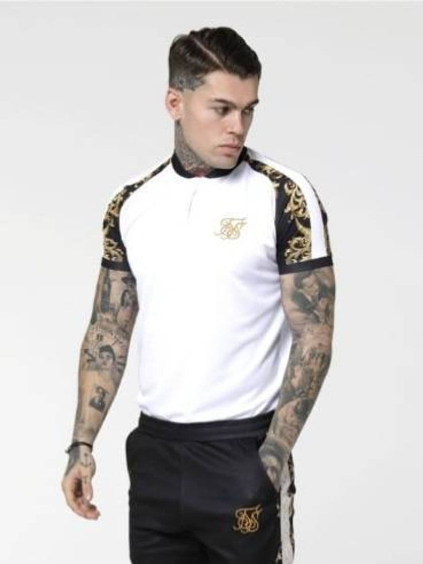 Product Camiseta SikSilk  blanca símbolo dorado