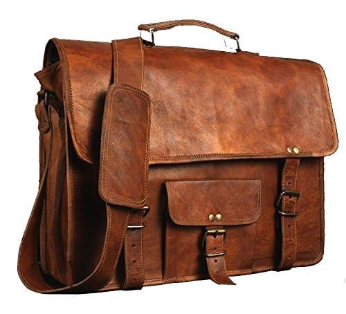 Lugar ANUENT Cartera de cuero vintage Messenger de cuero suave Satchel Laptop con