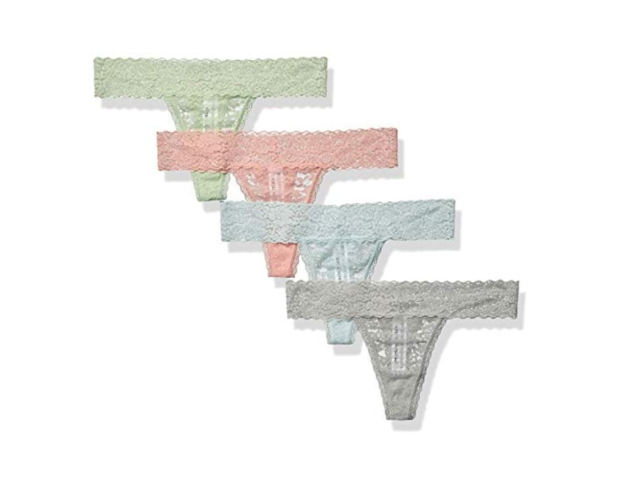 Product Amazon Essentials 4-Pack Lace Stretch Thong Panty Underwear, Cool, US L