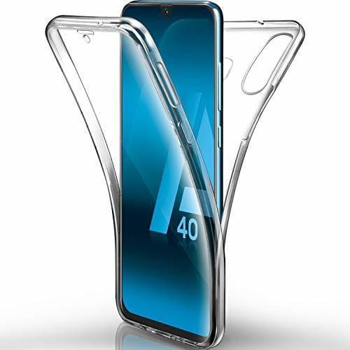 Electrónica AROYI Funda Samsung Galaxy A40 Transparente，Silicona Doble Cara Carcasa 360°Full Body Protección，Anti-Arañazos