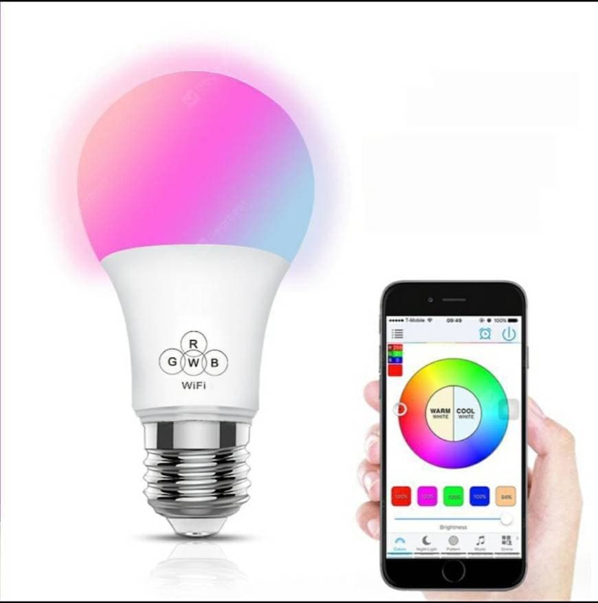 App Bulbo Colorido Inteligente WiFi/ Google Controlo voz / Alexa