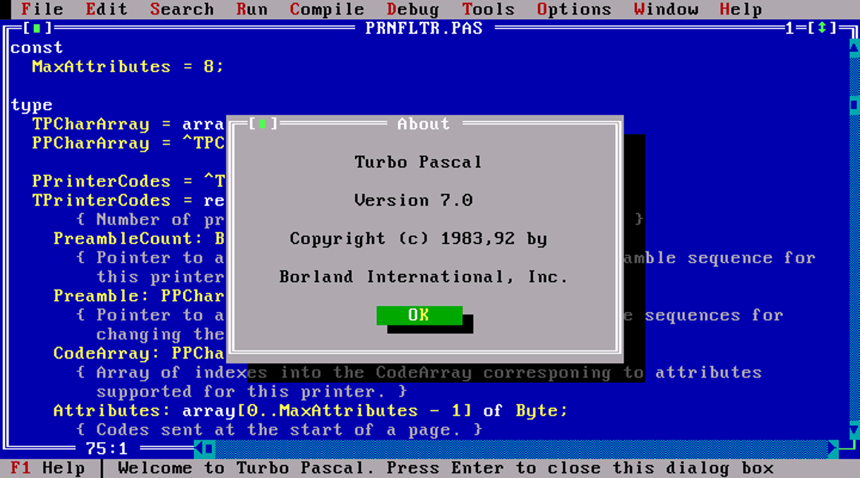 Product Turbo Pascal