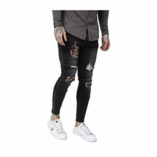 Place Siksilk AW19 - Siksilk 15212 Low Rise Distressed Burst Knee Denim Washed