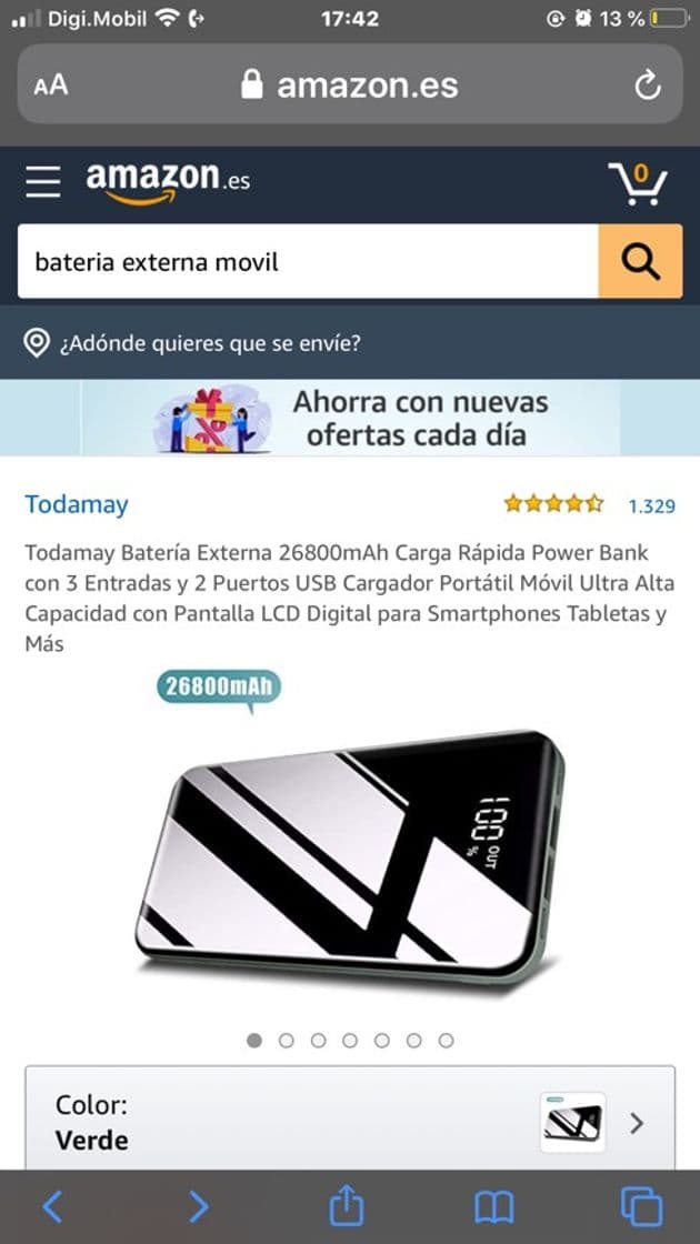 Producto Bateria externa 26800mAh