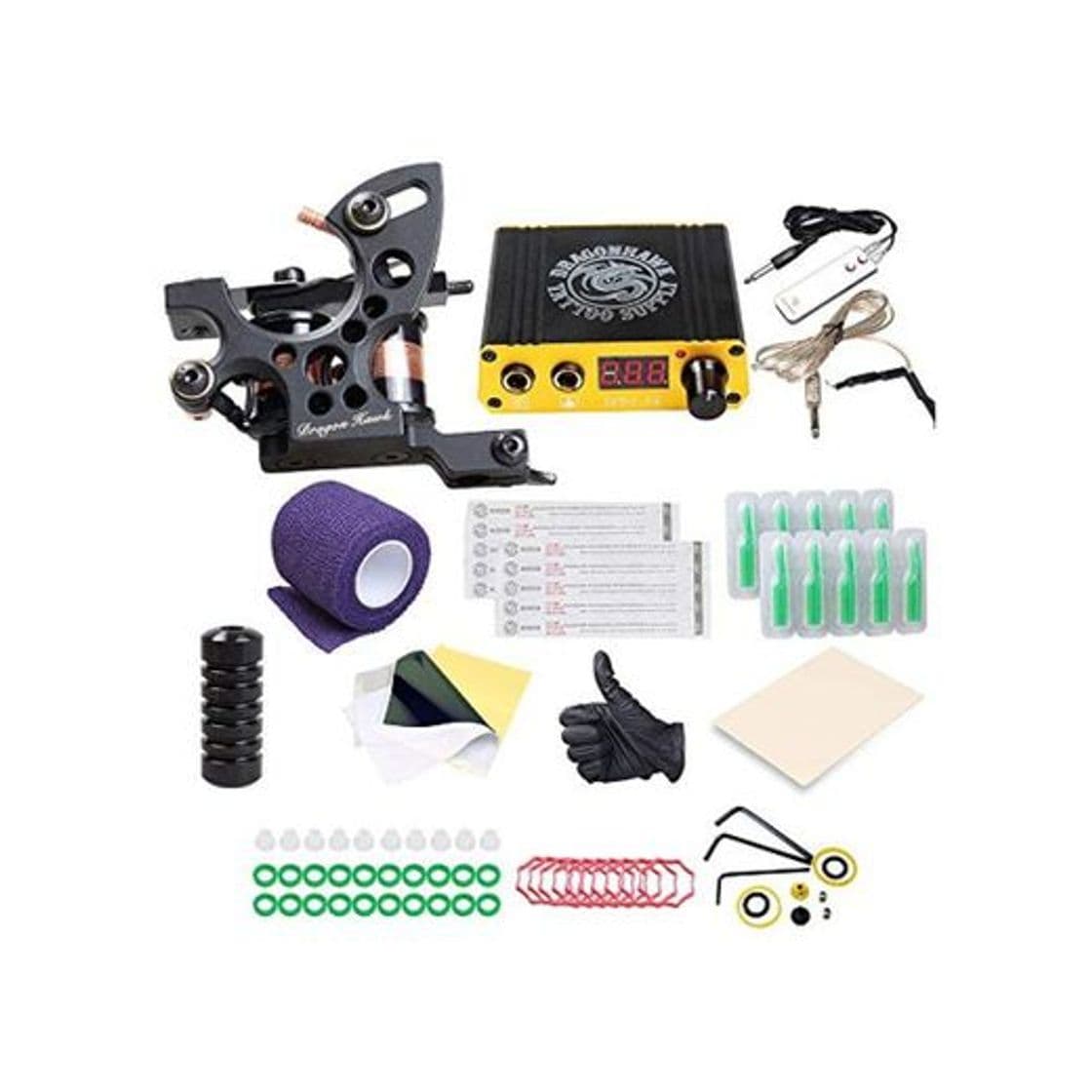 Producto DragonHawk Beginner Tattoo Kit 1 Pro Tattoo Machine Gun Power Supply Starter