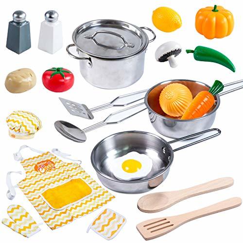 Producto JOYIN Juguetes de Cocina Acero Inoxidable 22 Piezas Set Utensilios de Cocina