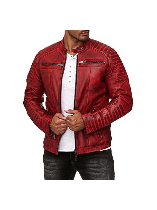 Moda Red Bridge Chaqueta de Hombres Cuero Sintética