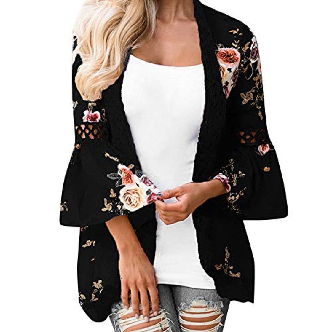 Product Overdose Las Nuevas SeñOras De Las SeñOras Floral Chaqueta Abierta Frente Kimono