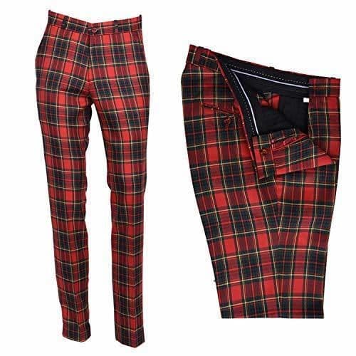 Lugar Sta Press - Pantalones de Golf para Hombre, diseño clásico, Color Rojo,