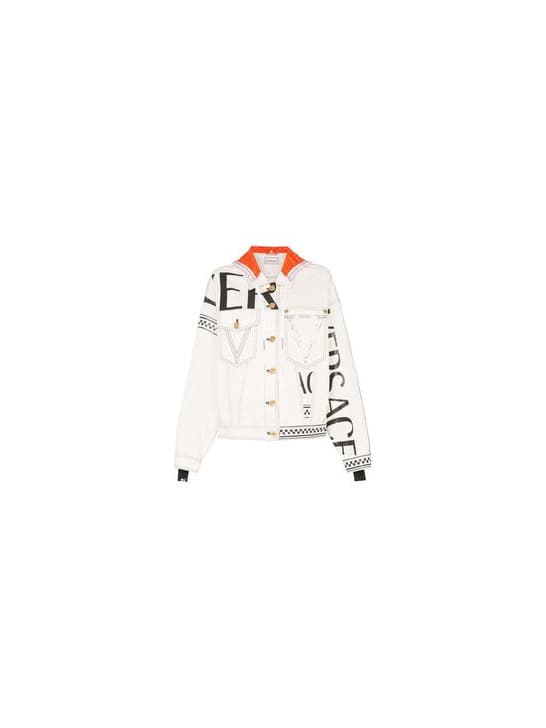 Product Versace Logo Print Hooded Denim Jacket Ss19