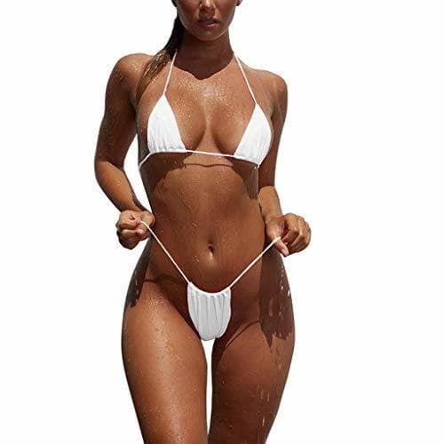 Lugar Dragon868 Halter Correa Trajes de baño Mujeres G-String Teeny Mini brasileño Bikini