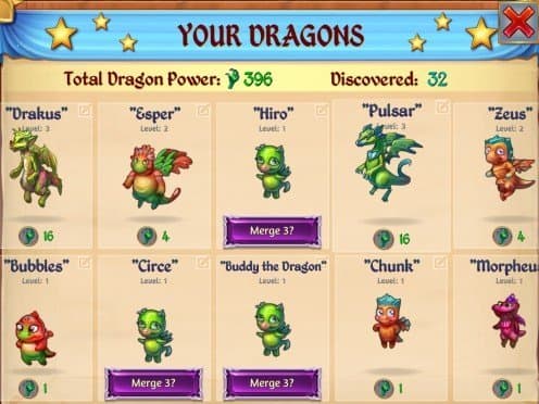 App Merge dragons