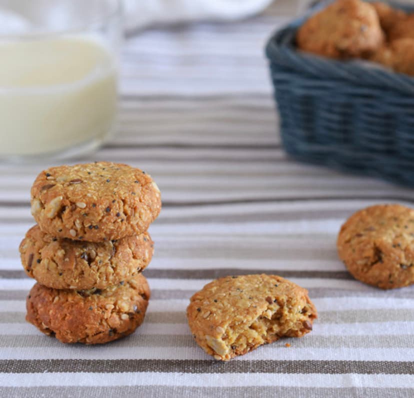 Fashion Galletas veganas de avena, mantequilla de cacahuete y semill