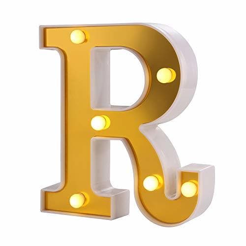 Producto Samapete Luces de letras LED Golden 26 Alphabet Marquee Letter Lights Sign