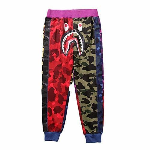 Product XCBW Pantalones de chándal de Color Camuflaje para Hombre Ape Bape Pantalones