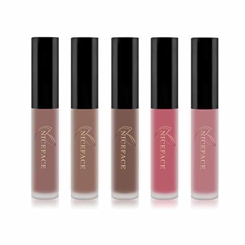 Beauty Lápiz labial 5 piezas Lápiz labial líquido de larga duración Maquillaje antiadherente