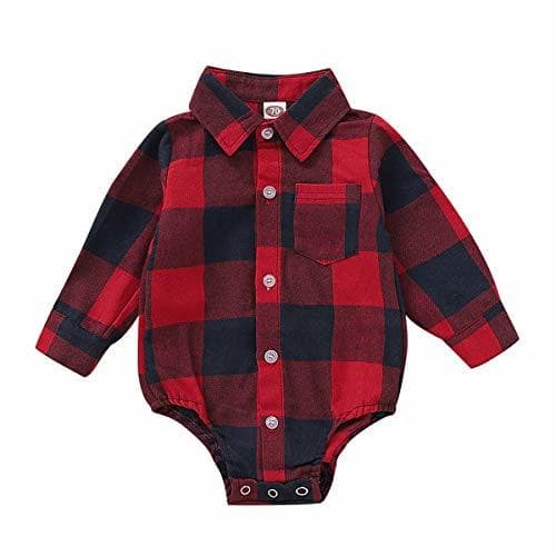 Product Borlai Baby Boy Mameluco Mono Solapa Cuello a Cuadros Mono Informal Mono