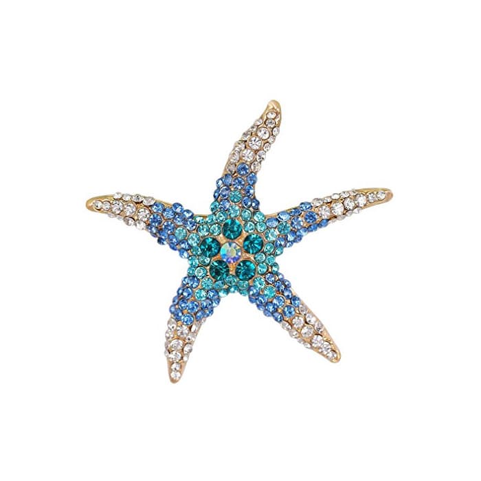 Product YAZILIND delicadas Estrellas de mar incrustados Rhinestones aleación Broche Pins Mujeres niñas