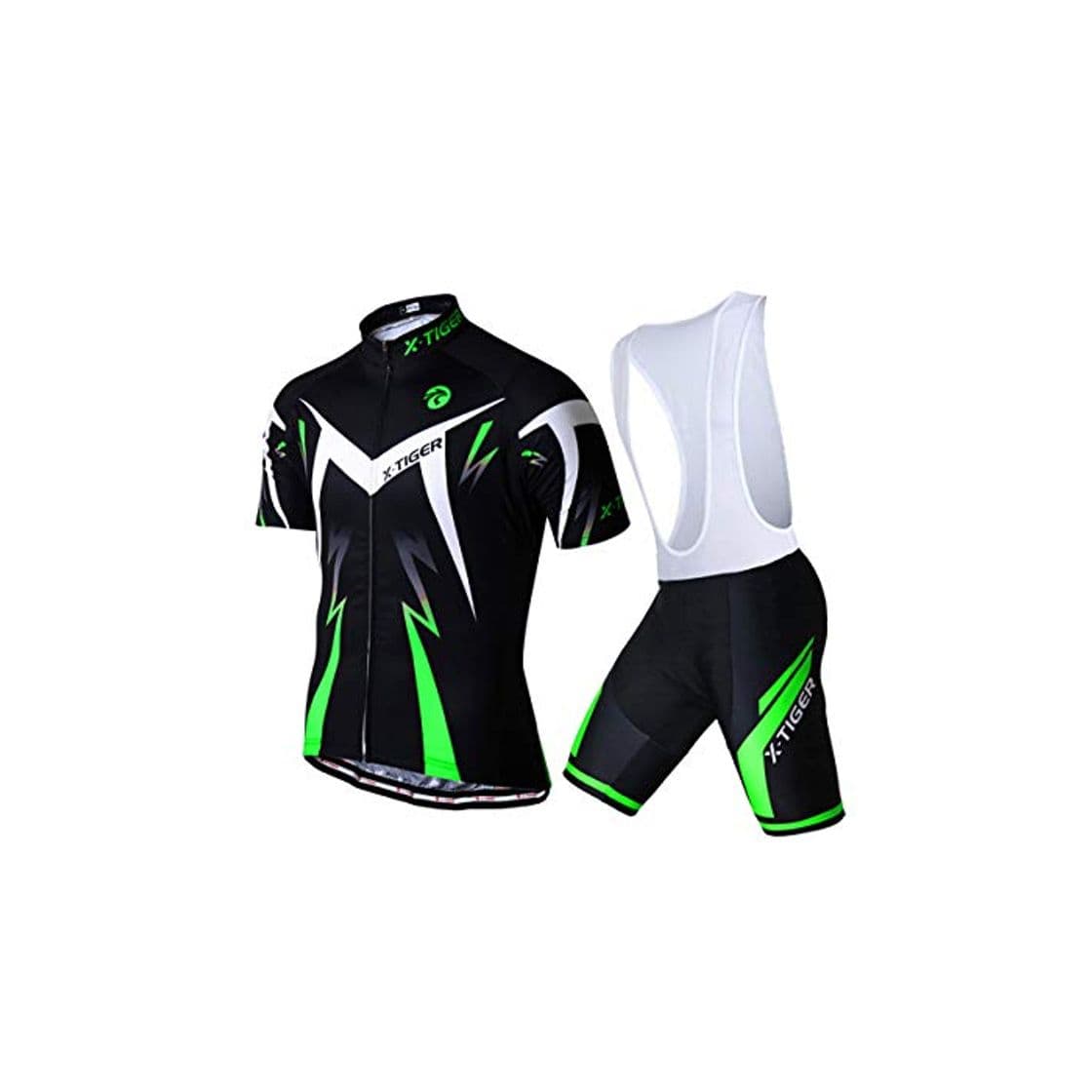 Product X-TIGER Ciclismo Maillots para Hombres con Tirantes Manga Corta Transpirable Secado Rápido