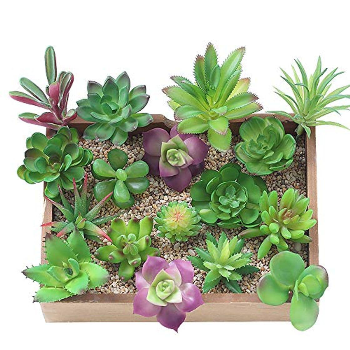 Producto KUUQA 16 piezas de plantas artificiales carnosas mixtas