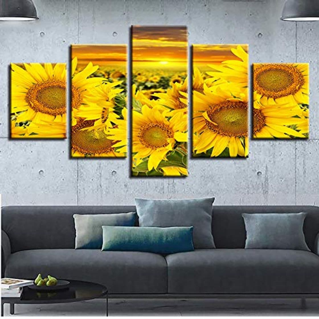 Product LZLZ 5 lienzos Arte Moderno de la Pared Pintura en Lienzo Impresiones en HD Decoración del hogar 5 Piezas Flores Planta Imágenes modulares para Estudio Cafe Artwork Poster