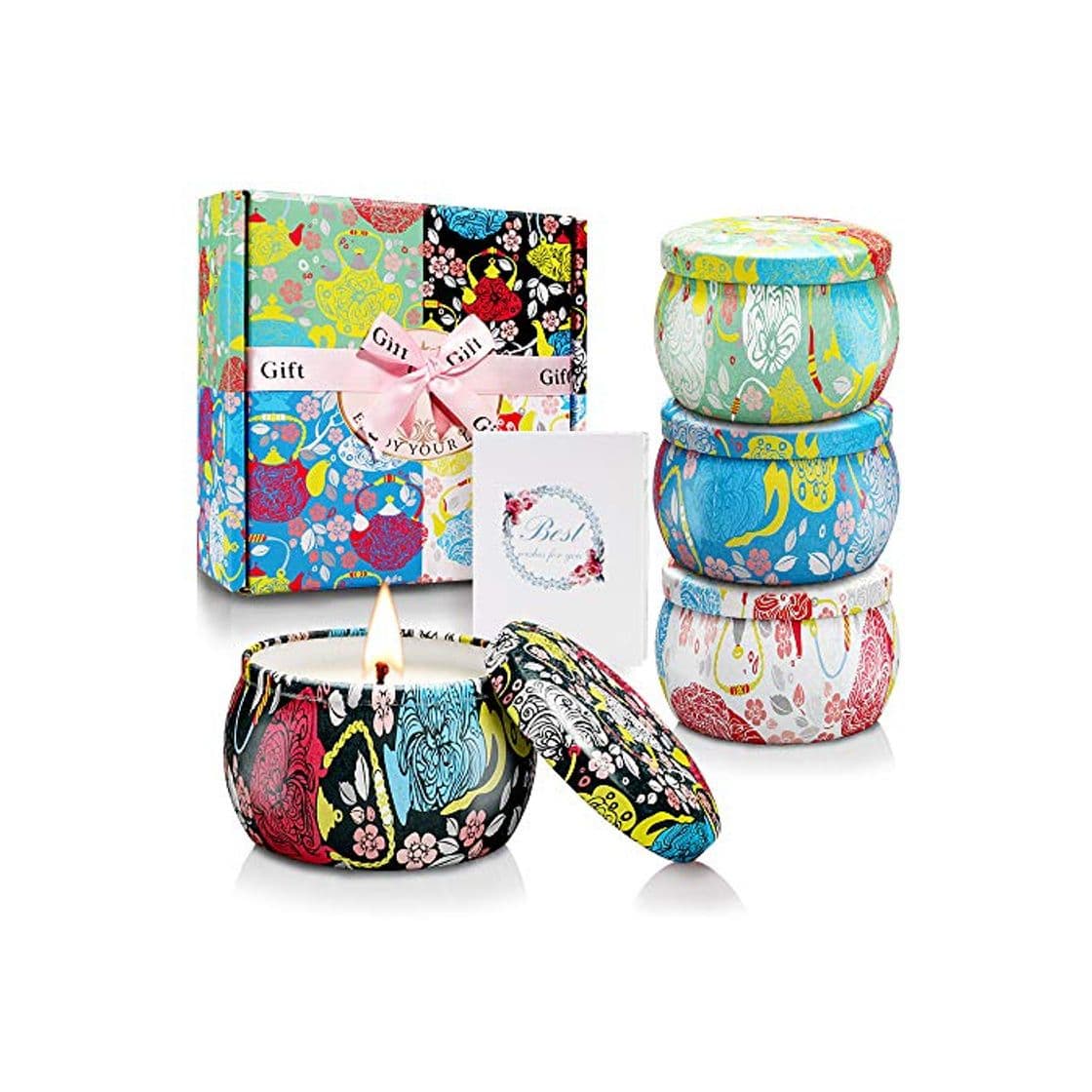 Product Yinuo Candle Velas Perfumadas Velas Aromáticas 4 Latas Juegos De Regalo