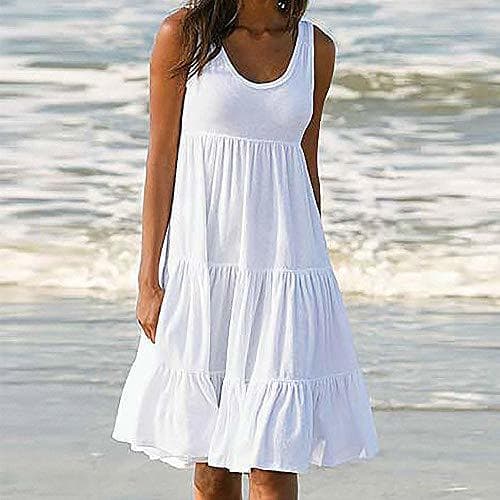 Product Vestido de Playa sin Mangas de Verano con Cuello en O de