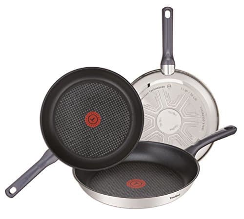 Home Tefal Daily Cook - Juego de 3 Sartenes de Acero Inoxidable de