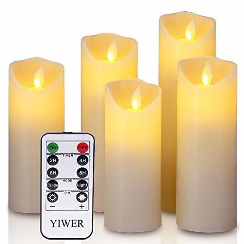 Home YIWER LED Velas sin Llama Φ 2.2 x H 5.5 "6"6.5"7"8"Juego de