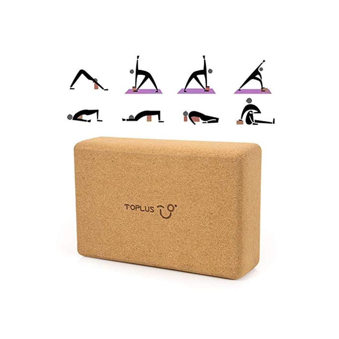 Product Toplus - Bloque de yoga para principiantes y avanzados de 100% corcho