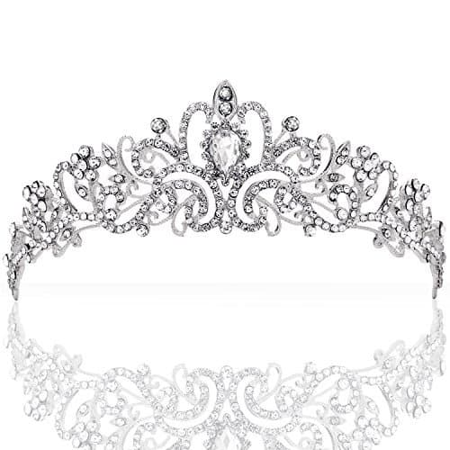 Product ZWOOS Diadema Corona Tiara Flor Cristal Diamante De Imitación Hairband para Fiesta