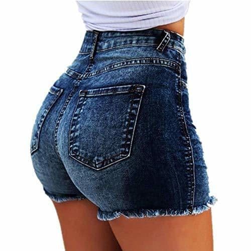 Producto Shorts Mujer Jean Denim Short Recto Mujer Cintura Alta Tassel Shorts de