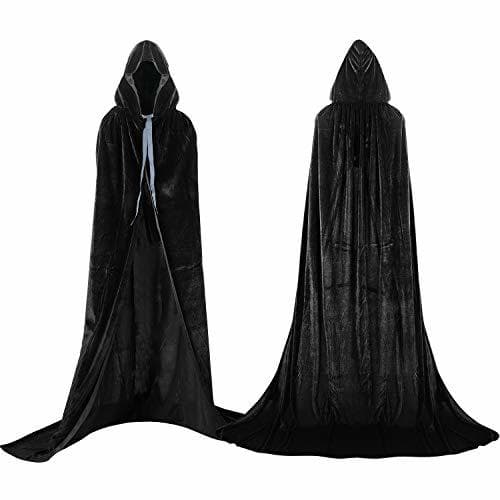 Product Proumhang Capa con Capucha Terciopelo Negro Largo Disfraz de Halloween para Mujeres