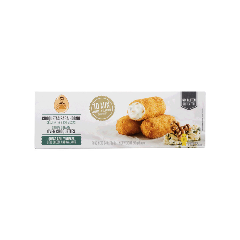 Producto  Croquetes com Queijo Azul e Nozes para Forno sem glúten 