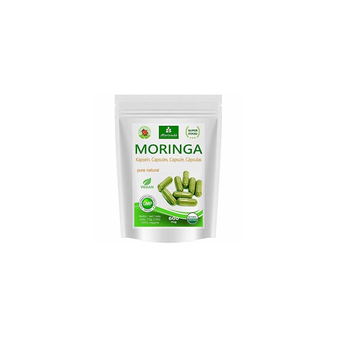 Producto Moringa cápsulas 600mg o Moringa Energia Tabs 950mg - Oleifera, vegetariano, Producto