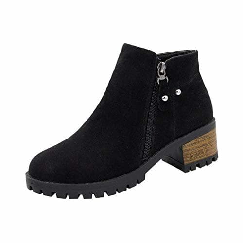 Place Botines cuña Tacón de Ancho Altas para Mujer Otoño Invierno 2018 Moda