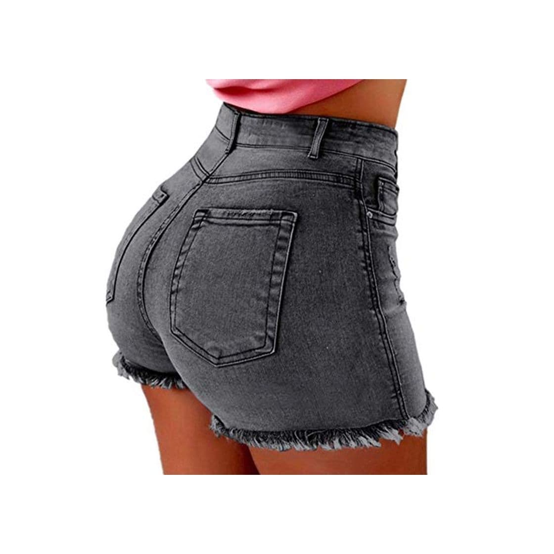 Producto Shorts Mujer Jean Denim Short Recto Mujer Cintura Alta Tassel Shorts de