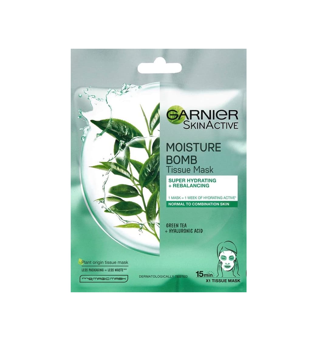 Producto Garnier Moisture Bomb Green Tea Hydrating Face Sheet Mask for