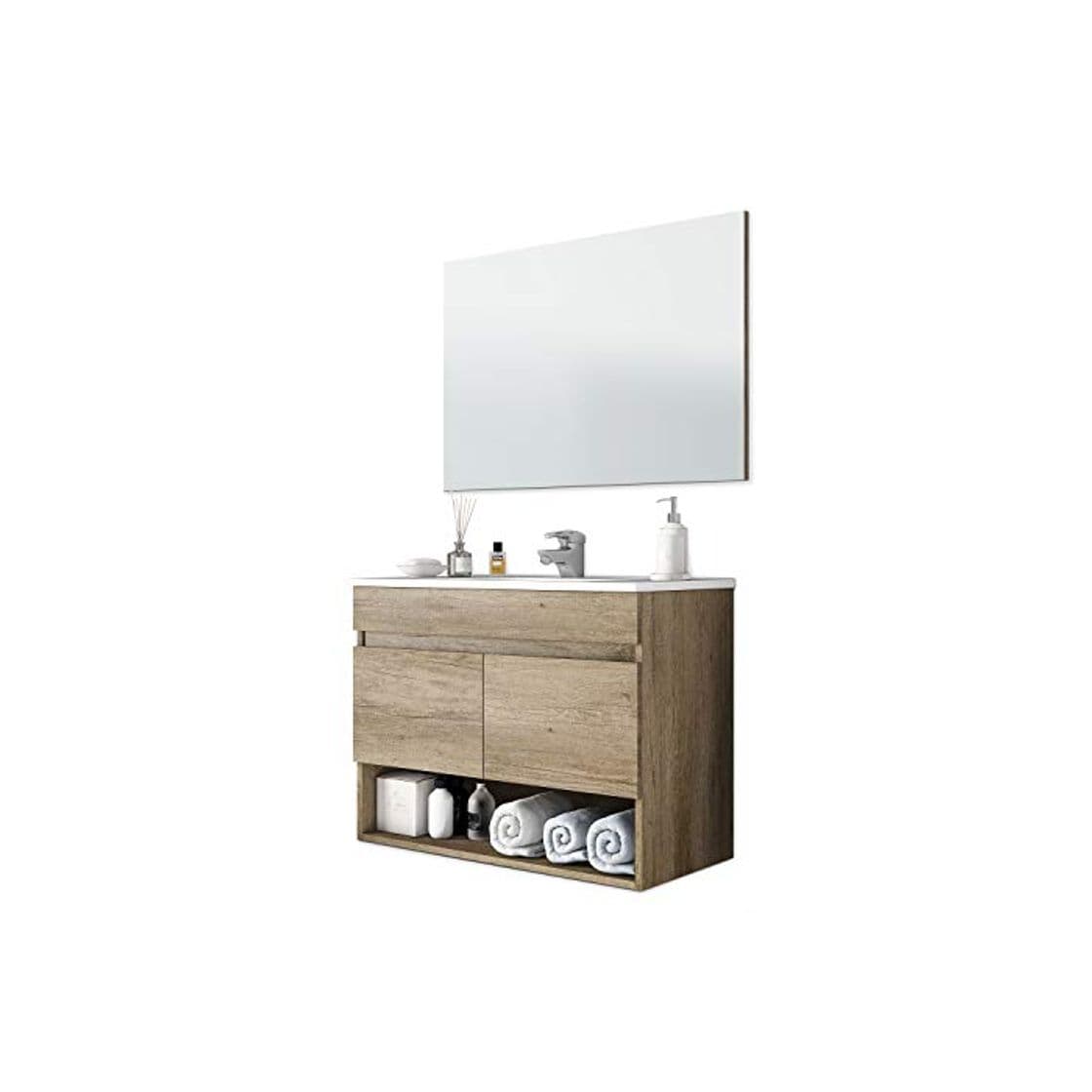 Product ARKITMOBEL 305110H - Mueble de baño Cotton con 2 Puertas y Espejo,