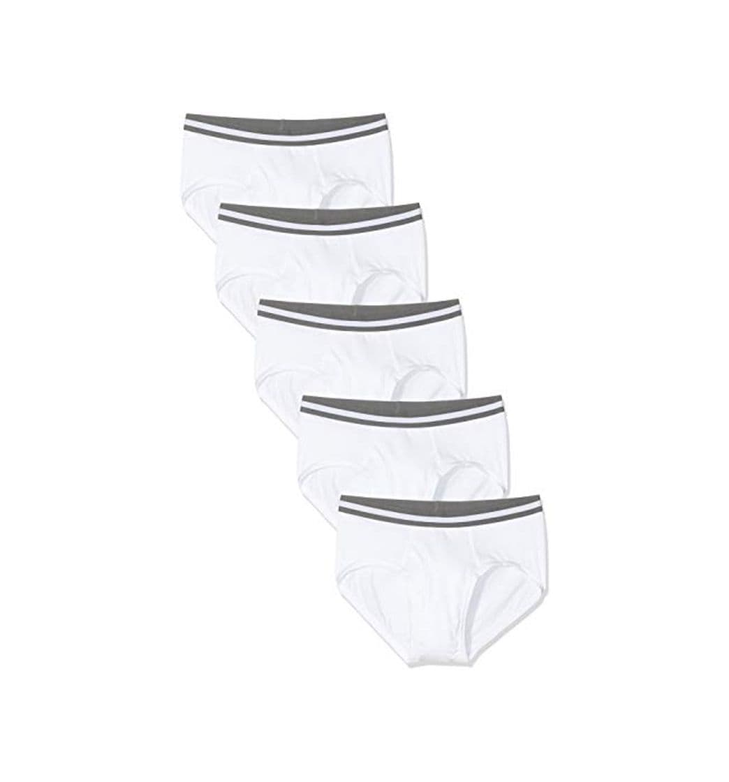 Fashion Marca Amazon - find. Slip para Hombre Y-Front, Multipack,Blanco